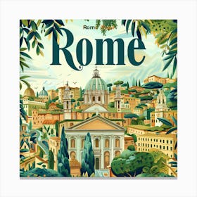 Rome PostCard Artwork 1 Canvas Print