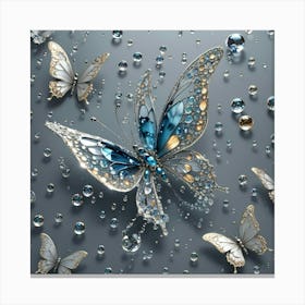Butterfly With Water Droplets 1 Canvas Print