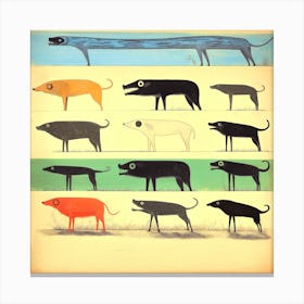 Horisontal Dogs VII Canvas Print