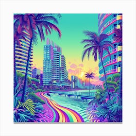 Psychedelic City 3 Canvas Print