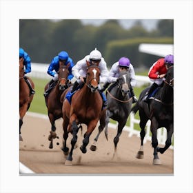 Jockeys Racing Horses 6 Canvas Print