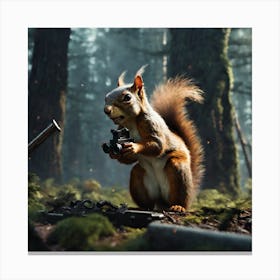 Squirrel In The Woods 11 Canvas Print