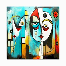 Colorful painting head Canvas Print