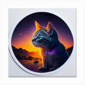 Cat Colored Sky (25) Canvas Print