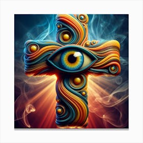 All Seeing Eye Cross Canvas Print