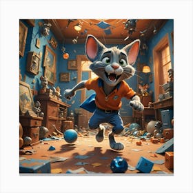 Modern Tom And Jerry Canvas Print