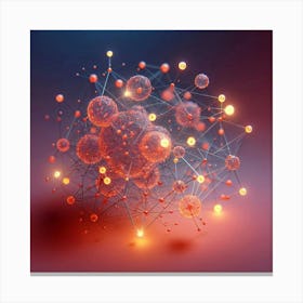 3d Rendering Of A Network Of Cells Canvas Print