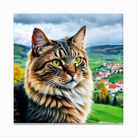 Cat On A Hill Canvas Print