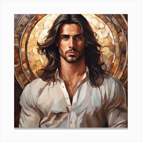 Man With Long Hair 9 Canvas Print