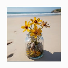 Flowers In A Jar 1 Canvas Print