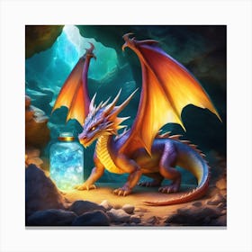 Dragon In Cave 1 Canvas Print