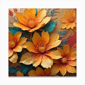 Flowers On A Wall 1 Canvas Print