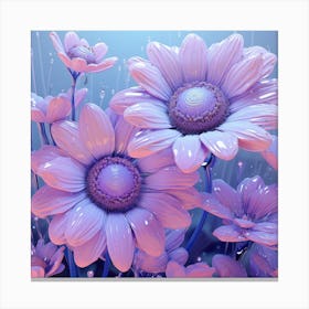 Psychedelic Purple Flowers Canvas Print