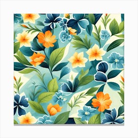 Floral Seamless Pattern, 1322 Canvas Print