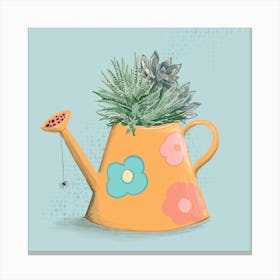 Watering Can Planter Canvas Print