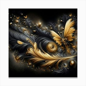 Black And Gold Butterfly Canvas Print