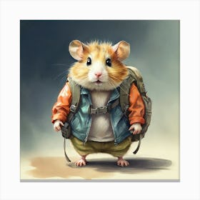 Hamster With Backpack Canvas Print