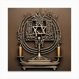 Jewish Menorah Canvas Print