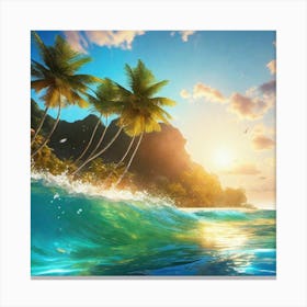 Sunset At The Beach 46 Canvas Print