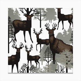 Deer In The Forest 20 Canvas Print