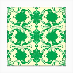 Green Floral Pattern Canvas Print