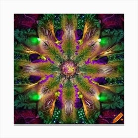 Craiyon 004003 Several Cannabis Flowers Made Out Of Colorfull Diamonds And Jade And Gold Canvas Print