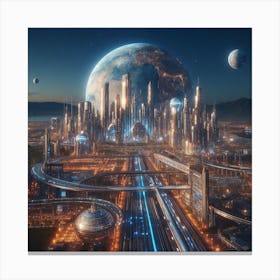 Futuristic Cityscape 8 Canvas Print