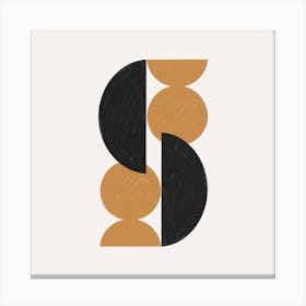 Mcm Black And Brown Square Canvas Print
