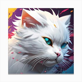 White Cat With Blue Eyes 1 Canvas Print