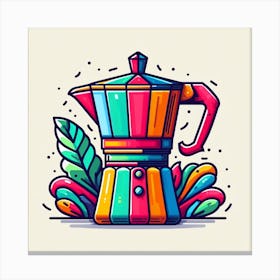 Coffee Pot Illustration Canvas Print