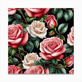 Roses Wallpaper 3 Canvas Print