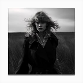 AI Taylor Swift In Field back white Canvas Print