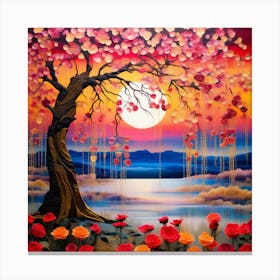 Cherry Blossom Painting Canvas Print