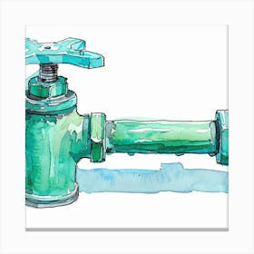 Water Tap Illustration Canvas Print