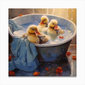 Fluffy Ducks In A Tub2 Canvas Print