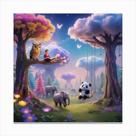 Panda Swing Canvas Print