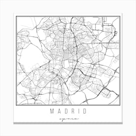 Madrid Spain Street Map Canvas Print