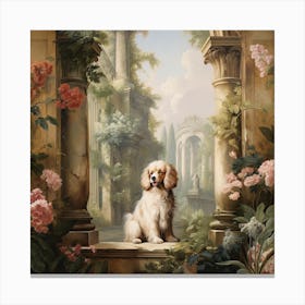 Dog In A Garden Canvas Print
