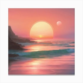 Sunset At The Beach 1 Canvas Print