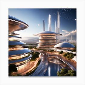 Futuristic City 183 Canvas Print