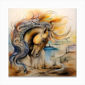 Surreal Horse Painting Canvas Print