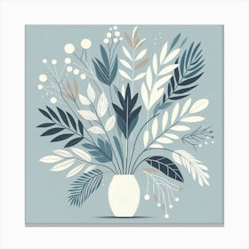 Scandinavian style, Bouquet of tropical leaves and branches 1 Canvas Print