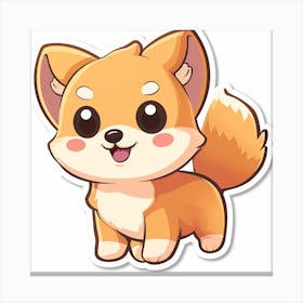 Cute Fox Sticker Canvas Print