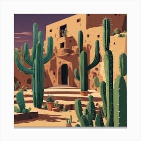 Cactus In The Desert 2 Canvas Print