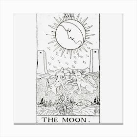 The Moon Tarot Card Vintage Canvas Print