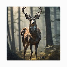 Deer In The Forest 188 Canvas Print