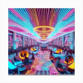 Futuristic Hotel Lobby Canvas Print