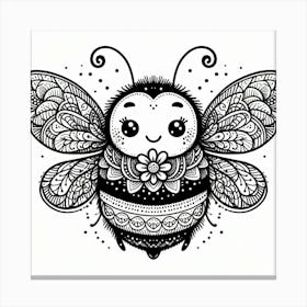 Line Art bumblebee 3 Canvas Print