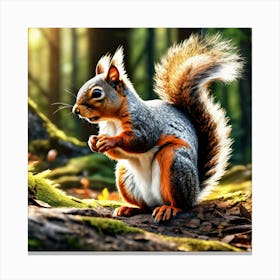 Squirrel In The Forest 357 Canvas Print