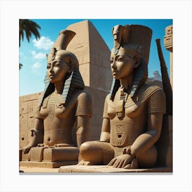 Egyptian Statues 1 Canvas Print